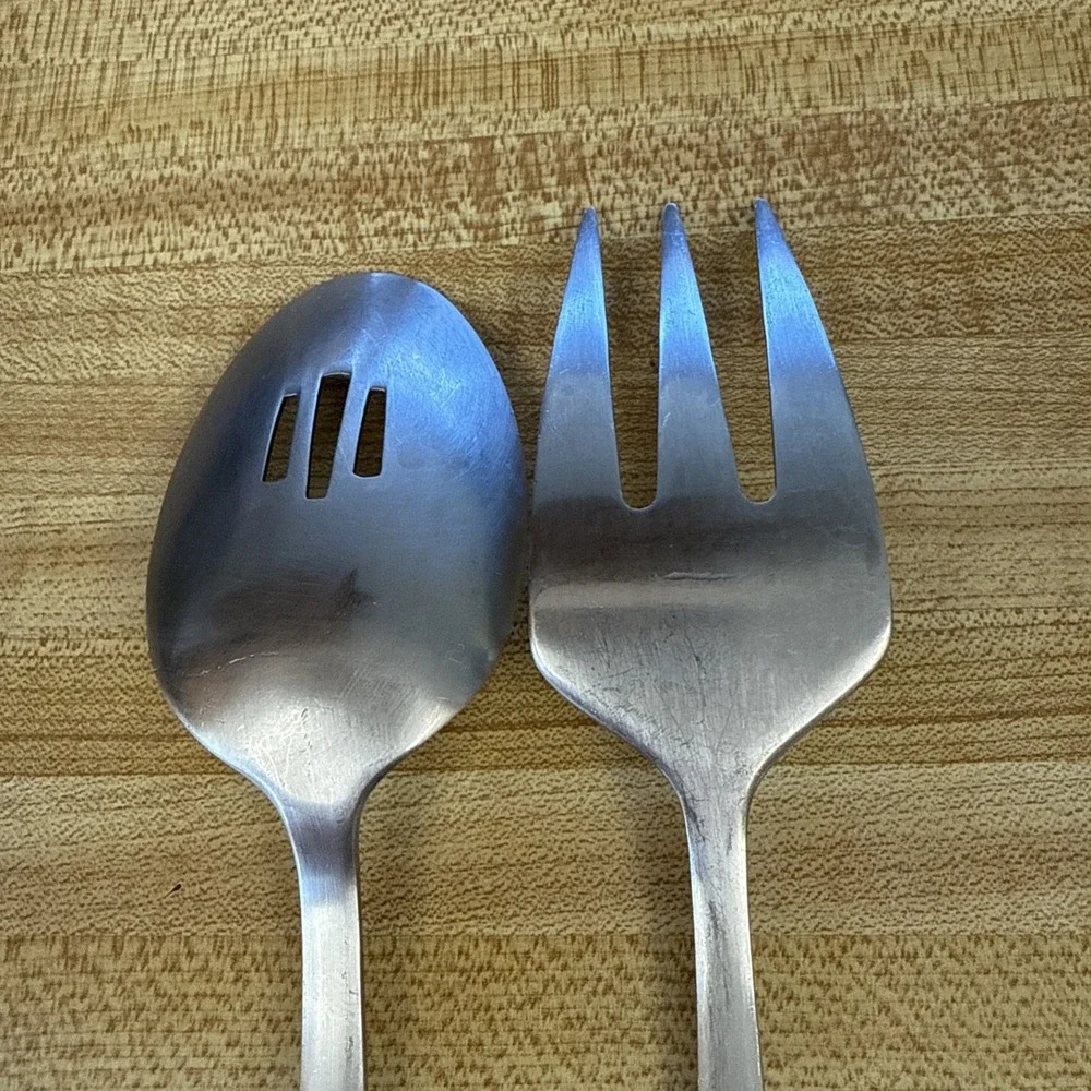 Oneida Stainless Steel Serving Set-Slotted Spoon & Meat Fork-Set.